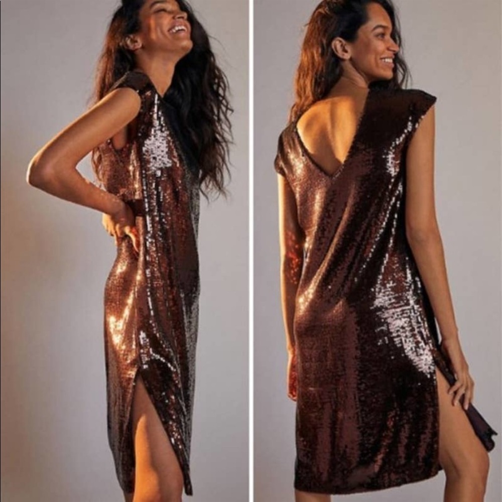 NWT Anthropologie Kara Seqined Mini Dress XS